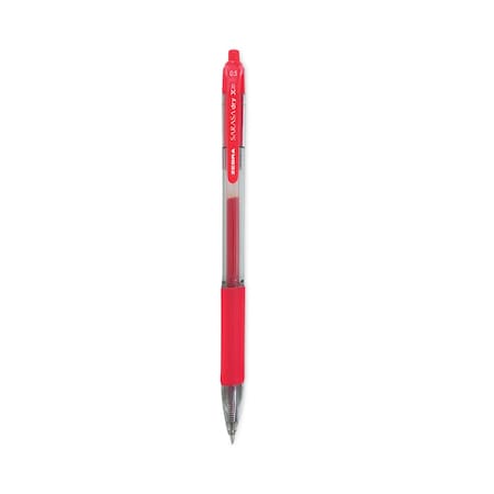Zebra Pen Sarasa Dry Gel X20 Gel Pen, Retractable, Fine 0.5 mm, Red Ink, Clear/Red Barrel, PK12 46730